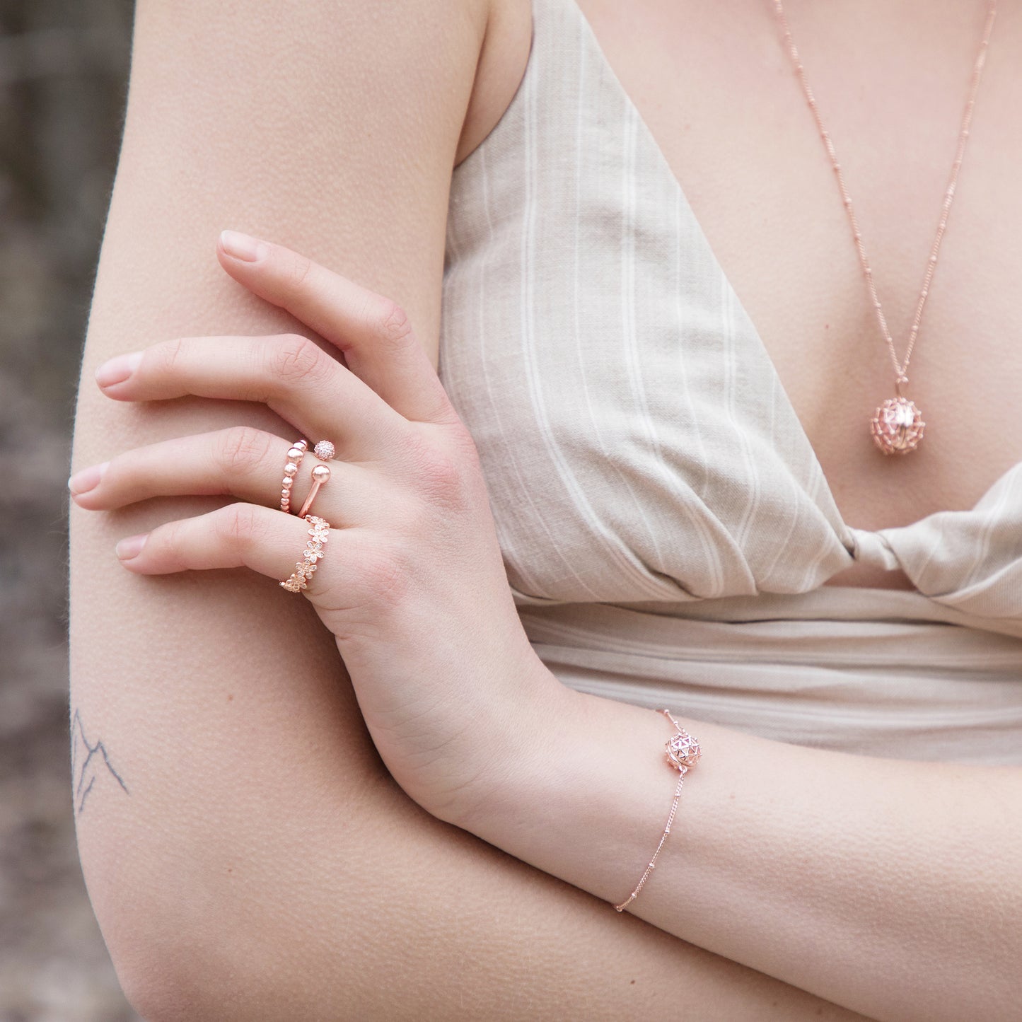 LUXE Diffuser Necklace Two-Tone 14k Gold