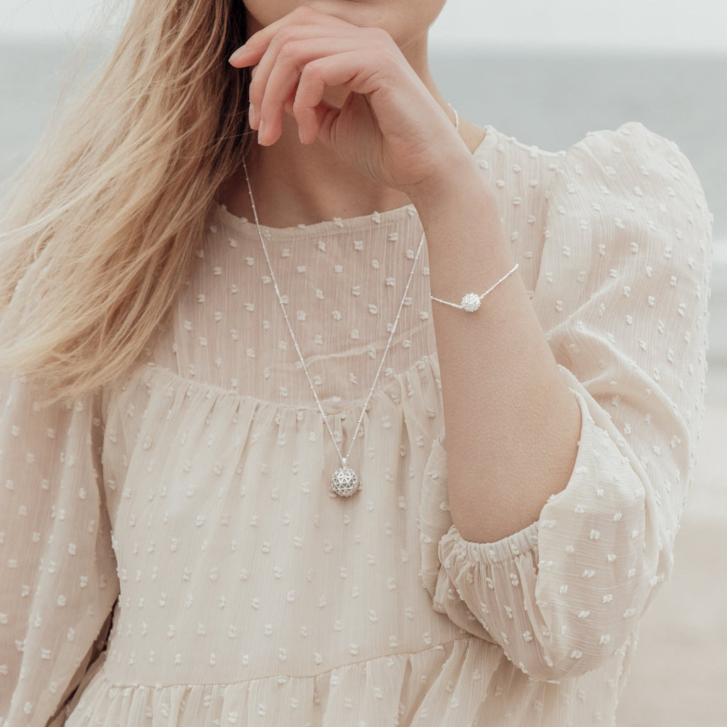 sterling silver necklace ball pendant essential oil diffuser