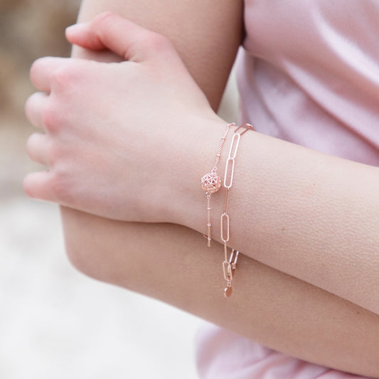 Paper clip chain bracelet